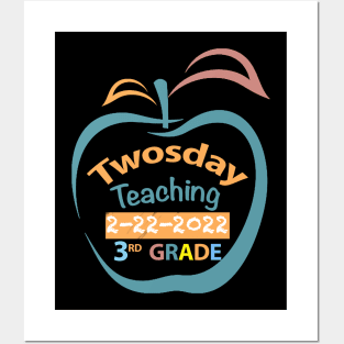 Twosday Teaching 3rd grade 2 February 2022 teacher gift Posters and Art